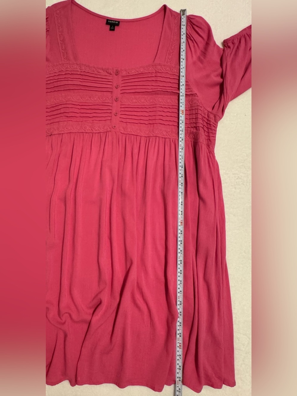 Torrid Mini Rayon Pink Slub Pintuck Neck Skater Dress Size 3X - Picture 11 of 11